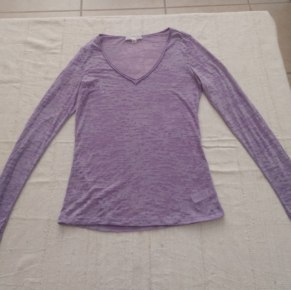 Forever 21 Lilac sheer long sleeve top
